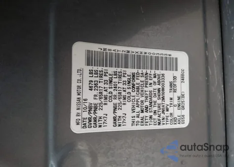 2017 Nissan Rogue S from USA, damaged, VIN JN8AT2MVXHW003336